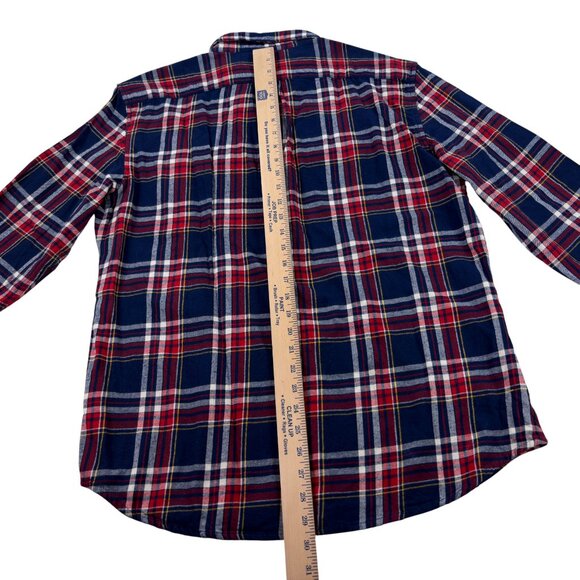 Crew Flannel Shirt Mens Size L Classic Fit Red & Navy Plaid NWT - Picture 7 of 7